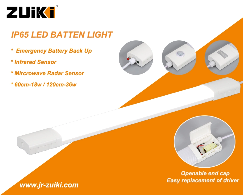 LED Tri-Proof Batten Lights with Openable End Caps for Easy Replacement of Driver